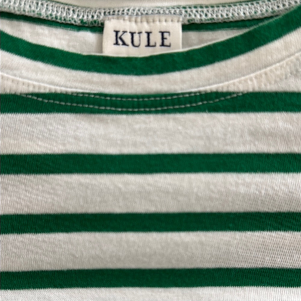 KULE Green and White Long Sleeve Tee